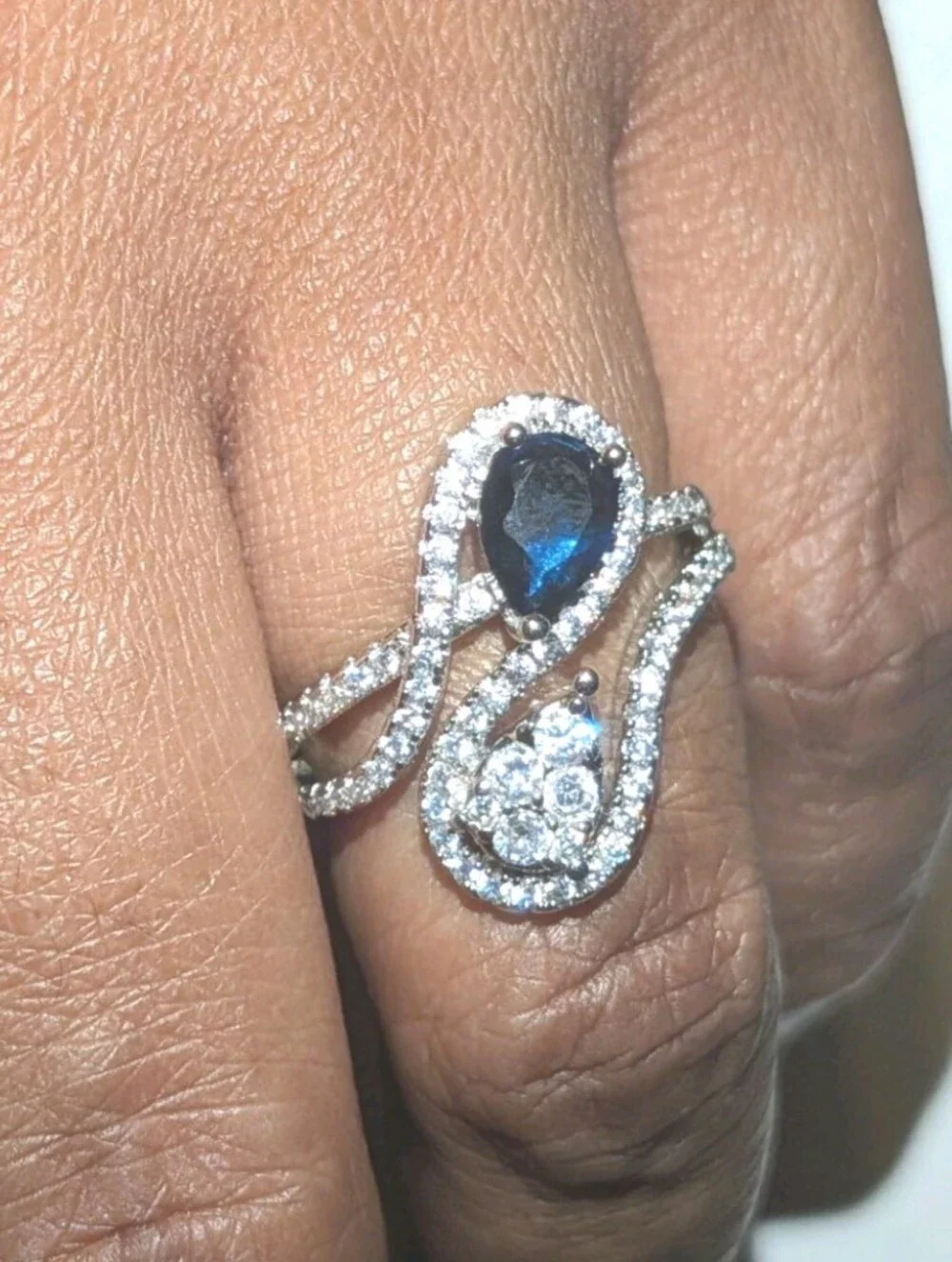 14k White Gold Plated 2.50 Ct Round Lab-Created Diamond Bypass Engagement Ring